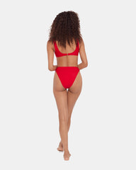 SLEEK 'N CHIC HIGH WAISTED BIKINI BOTTOM CHERRY