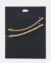 2-PIECE RHINESTONE CHAIN ANKLET SET Women's Embellished Chain Anklet Set | Steve Madden