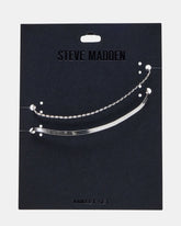 HERRINGBONE CHAIN ANKLET SET SILVER Women's Anklet | Steve Madden