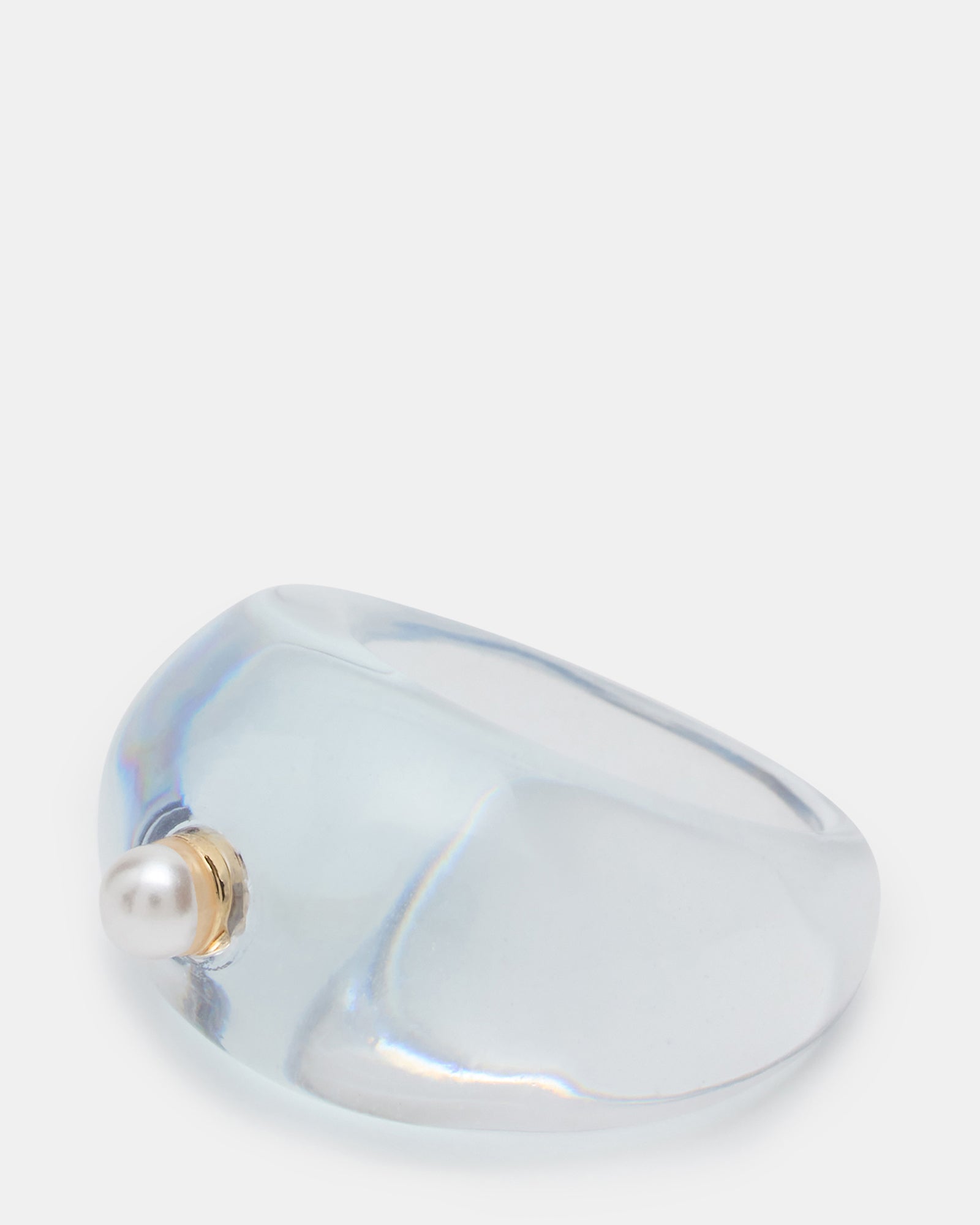 OVAL-CUT JELLY Blue Bead Translucent Women's Ring | Steve Madden