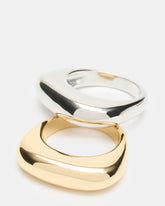 PUFFY Gold Multi Silver Women's Ring Set | Steve Madden