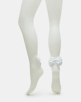 BRIDAL BOW TIGHTS Sheer White Women's Footed Tights | Steve Madden