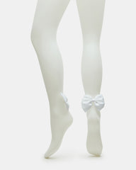 BRIDAL BOW TIGHTS Sheer White Women's Footed Tights | Steve Madden