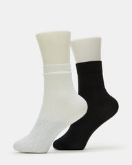 2 Pack Lace Anklet Women's Quarter Socks White | Steve Madden