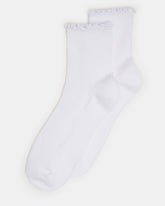 2 PACK LETTUCE EDGE RIB ANKLET White Women's Socks | Steve Madden