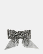 RHINESTONE MESH HAIR BOW Black/Silver | Women's Lux Rhinestone Mesh Hair Bow | Steve Madden