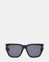 BRAISON Black Frame Cateye Solid Smoke Lens Sunglasses | Steve Madden