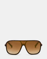 HARLAND Tortoise Frame Shield Brown Lens Sunglasses | Steve Madden