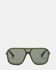HARLAND Green Frame Shield Dark Grey Lens Sunglasses | Steve Madden
