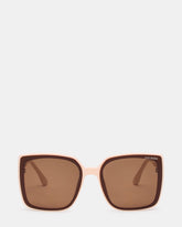 MALERIE Tan Frame Square Brown Lens Sunglasses | Steve Madden