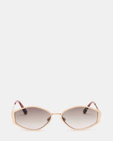 SHONDA Gold Frame Rectangle Brown Gradient Lens Sunglasses | Steve Madden