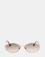 SHONDA Gold Frame Rectangle Brown Gradient Lens Sunglasses | Steve Madden
