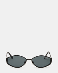 SHONDA Black Frame Rectangle Gradient Lens Sunglasses | Steve Madden