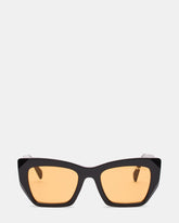 TIVI Black Frame Square Cateye Orange Lens Sunglasses | Steve Madden