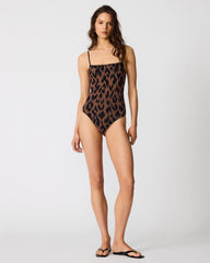 STATIC LEOPARD ONE PIECE SWIMSUIT Low-Back Women's One-Piece Swimsuit | Steve Madden