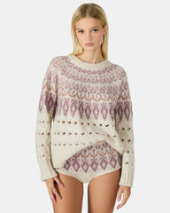 SUZETTE Multi Women's Fair Isle Long-Sleeved Pullover Sweater | Steve Madden