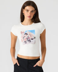 GOLDIE Antique Short-Sleeved Graphic Tee Form-Fitting Women's Top | Steve Madden