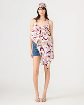 MARGAN Petal Paisley Sleeveless Asymmetrical Flowy Women's Top | Steve Madden