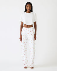 SYDNEE Floral Jean Wide-Leg Denim Floral Print Women's Bottom | Steve Madden