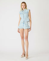 CASSADY Sulphur Spring Denim Button-Up Collared Women's Top | Steve Madden
