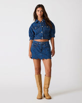DELILAH Blue Depths Eyelet Denim Set Women's Skort | Steve Madden