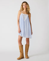 HELLEN Blue Ice Lace Sleeveless Flowy Women's Mini Dress | Steve Madden