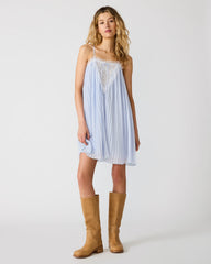 HELLEN Blue Ice Lace Sleeveless Flowy Women's Mini Dress | Steve Madden