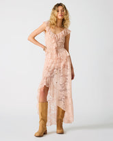 MABELL English Rose Lace Ruffle Mesh Women's Maxi Skirt | Steve Madden