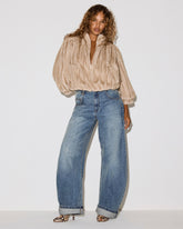 THE PERRY Imperial Blue Barrel High-Rise Cuffed Women's Jeans | Steve Madden