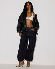 THE SOHO Indigo Haze High-Rise Balloon Pant Denim Women's Jeans | Steve Madden