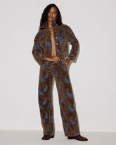 THE SYDNEE Teal Paisley High-Rise Barrel Denim Women's Jeans | Steve Madden