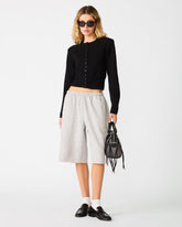 FLEECE Light Heather Grey Bottoms Women's Sweat Shorts | Steve Madden