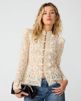 ABERDEEN Pearl Lace Puff Sleeve Women's Top | Steve Madden