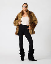 NORIE Honey Faux Fur Collared Coat Women's Jacket | Steve Madden