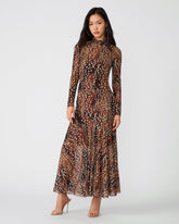 VIVARA Smokey Brown Mesh Flowy Women's Maxi Dress | Steve Madden