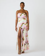 KERRIE Multi Strapless Flowy Side Slit Women's Maxi Dress | Steve Madden
