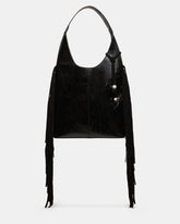 AUTUMN Fringe Bag Black Slouchy Hobo Suede Tote Handbag | Steve Madden