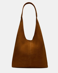 AUTUMN Bag Tobacco Shoulder Strap Slouchy Hobo Suede Tote Handbag | Steve Madden
