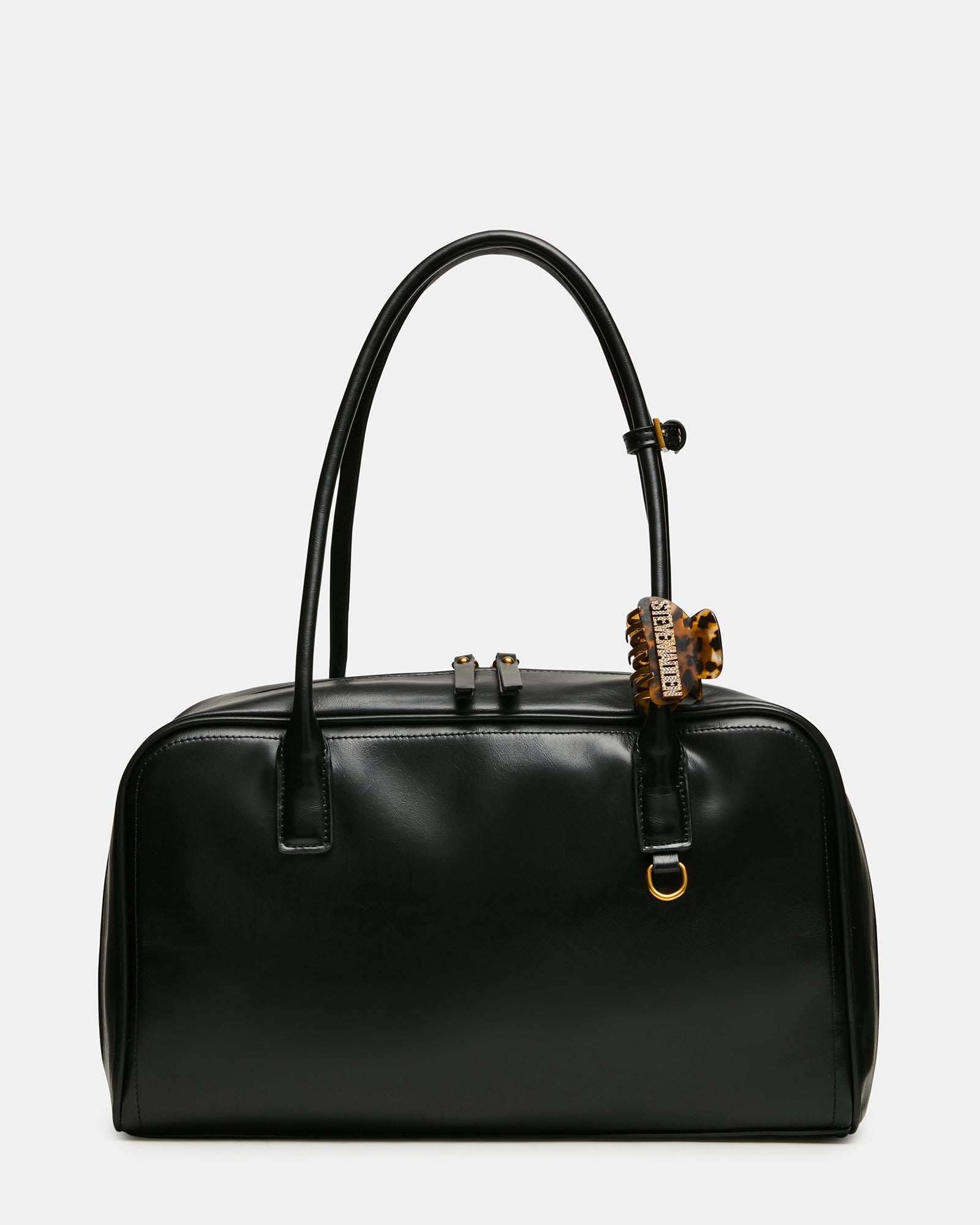 CANDIE Black Tubular Strap Shoulder Handbag | Steve Madden