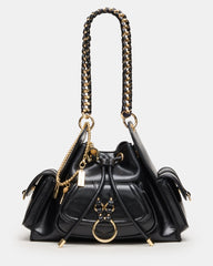 DRU Bag Black Hobo Shoulder Strap Chain Strap Handbag | Steve Madden