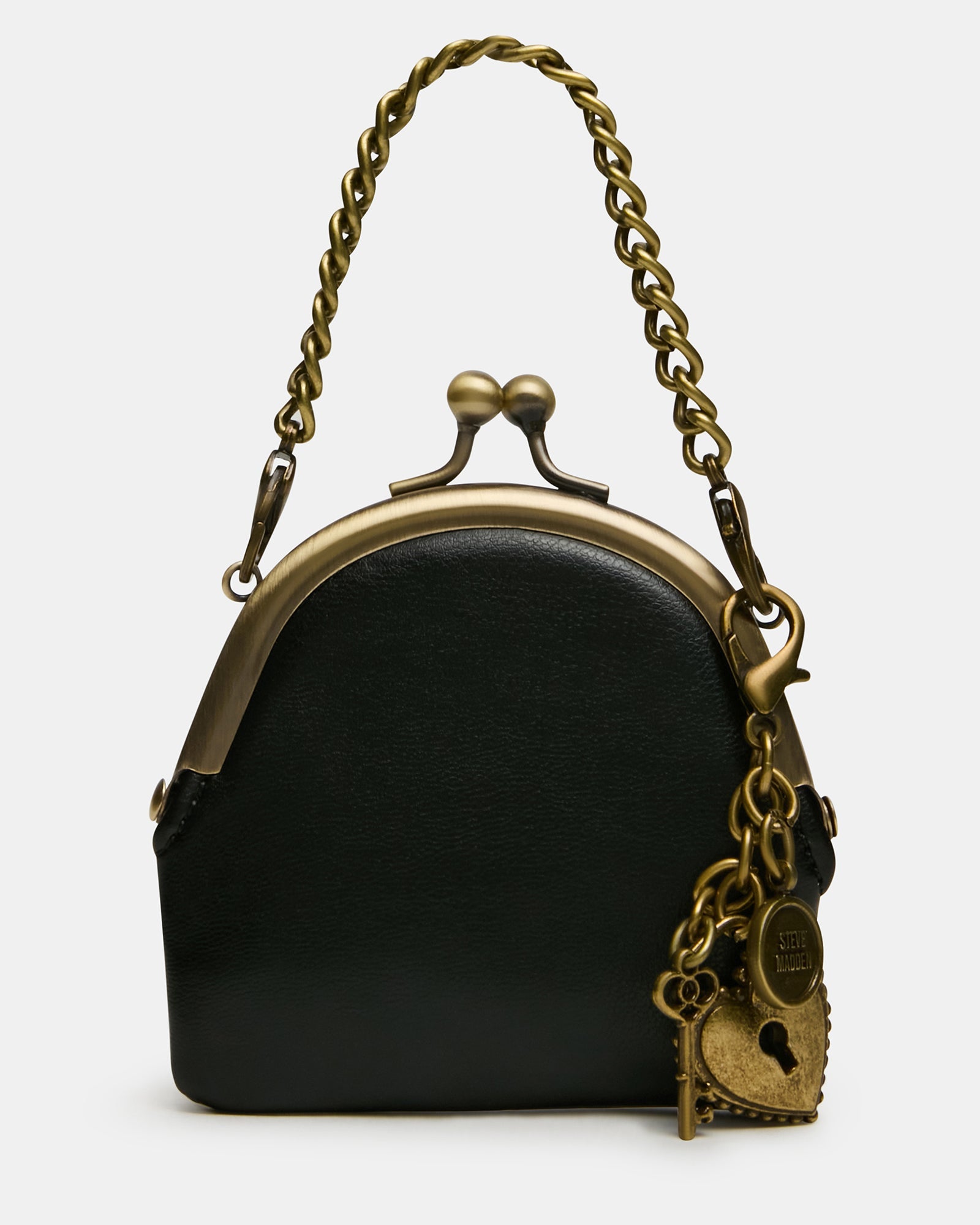 FEYRE Black Wallet Charms Kiss-Lock Crossbody Coin Purse | Steve Madden
