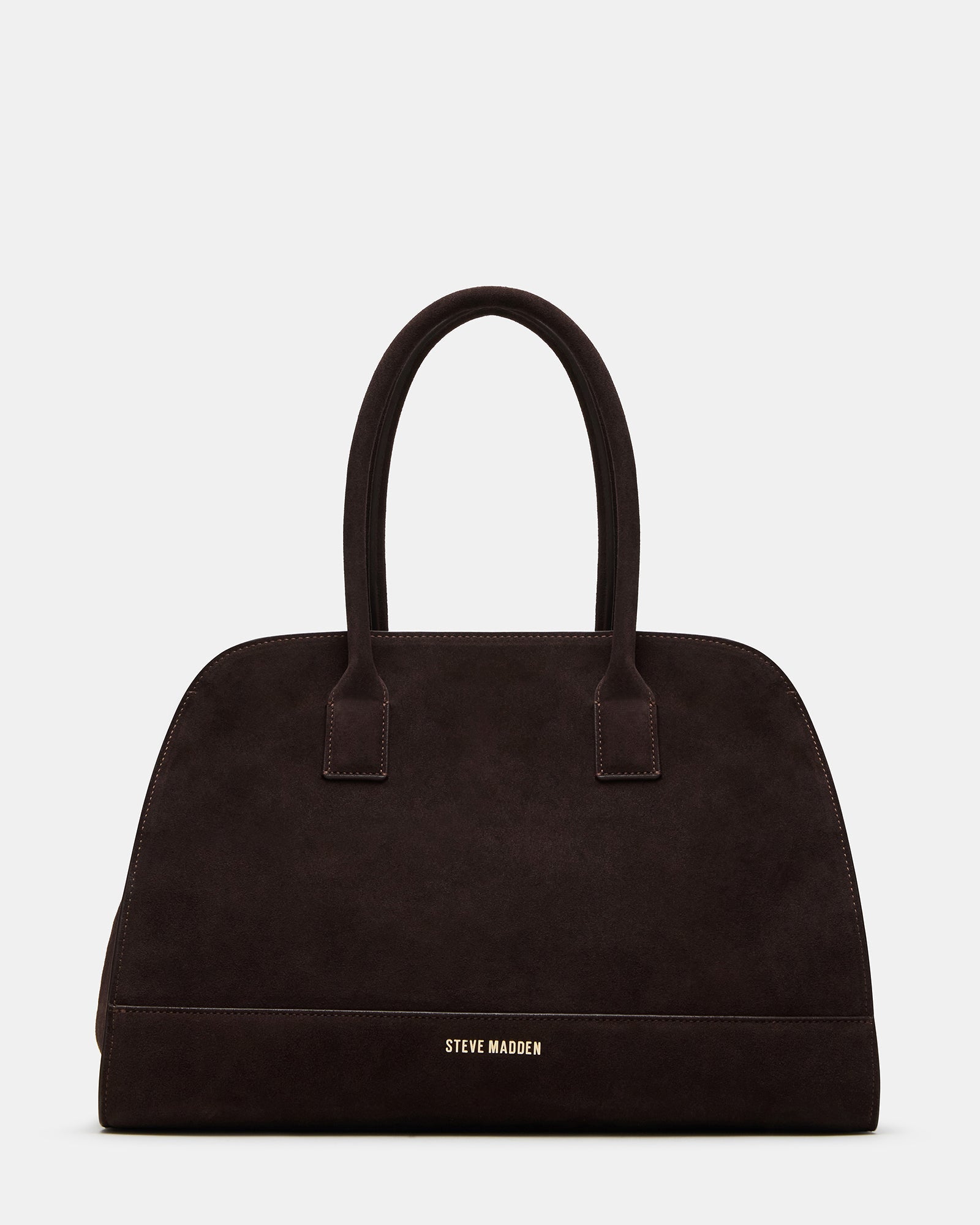 HEIDEE Bag Brown Suede | Women's Shoulder Strap Tote Handbag | Steve Madden