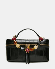 HERRA Black Eel Beaded Top Handle Vanity Case Crossbody Handbag | Steve Madden