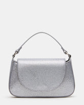 JORDIN Silver Embellished Rhinestones Top-Handle Handbag | Steve Madden