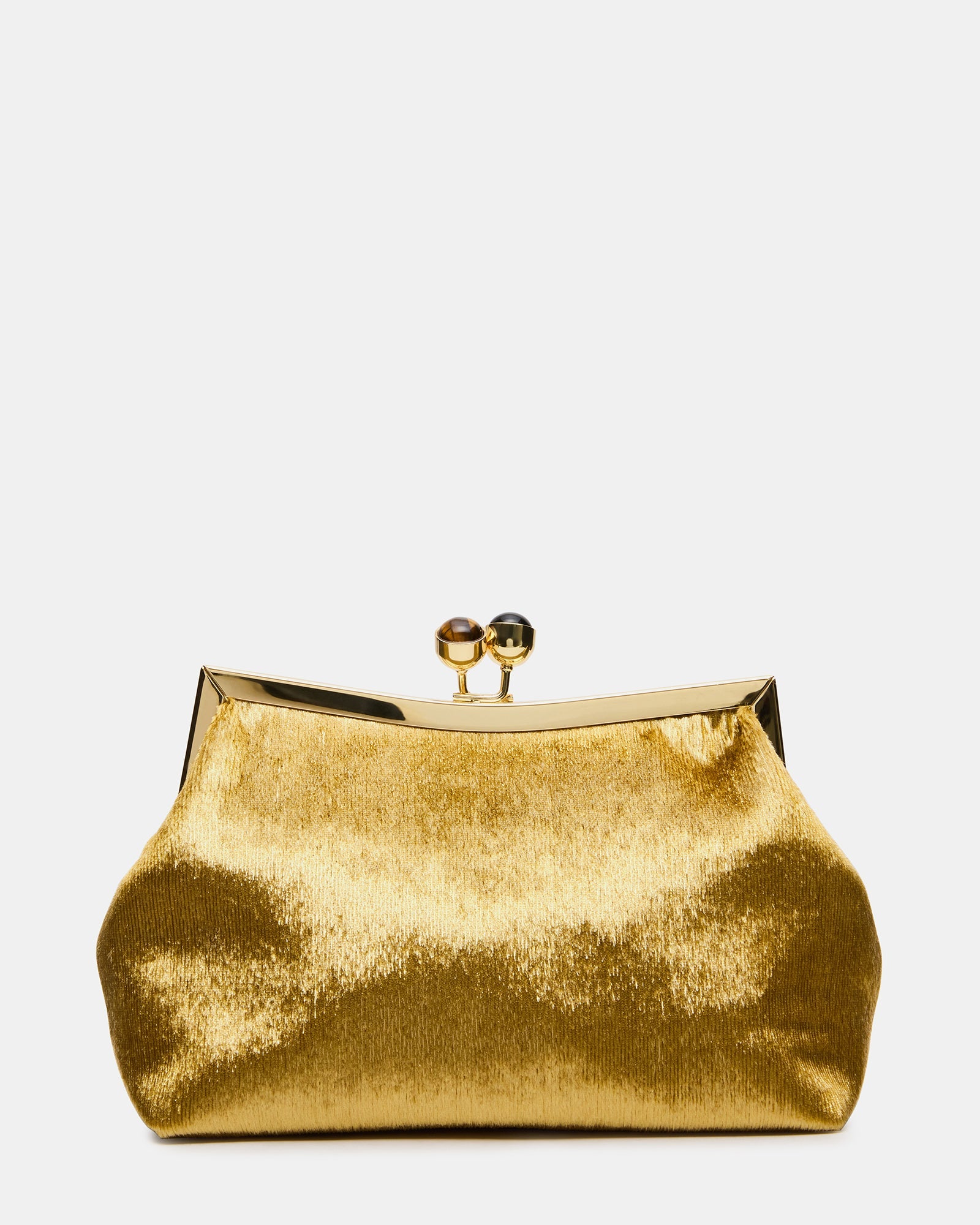 KENZO Gold Kiss-Lock Metal Frame Clutch Handbag | Steve Madden