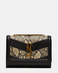 LARISAL Black/Multi Chain Crossbody Shoulder Strap Handbag | Steve Madden