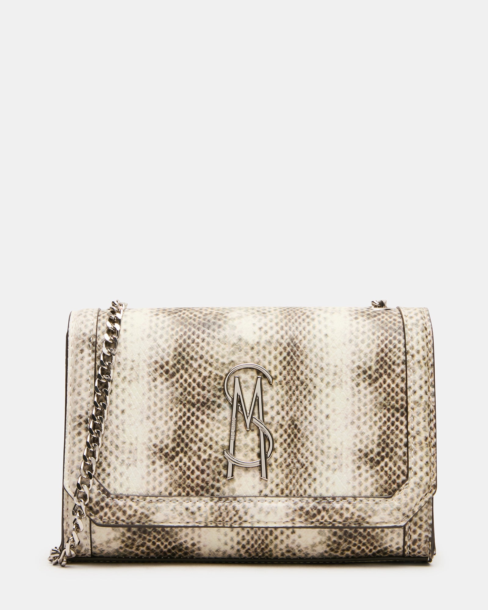 LARISA Python Bone/Multi Chain Crossbody Shoulder Strap Handbag | Steve Madden
