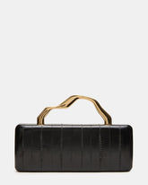 LEENA Bag Black Eel Wavy Metal Clutch Handbag | Steve Madden