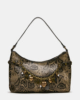 LIANNA Bone/Multi Slouchy Bag Charms Shoulder Handbag | Steve Madden