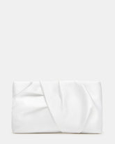 LILIA Bag White Elongated Pleated Crossbody Clutch Handbag | Steve Madden